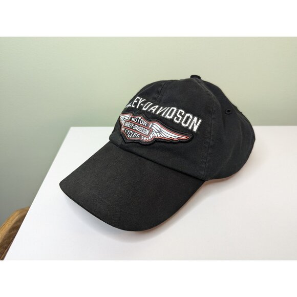 Harley-Davidson Other - Harley Davidson Low Profile Hat Adult Adjustable Logo Biker Motorcycle Cap Black